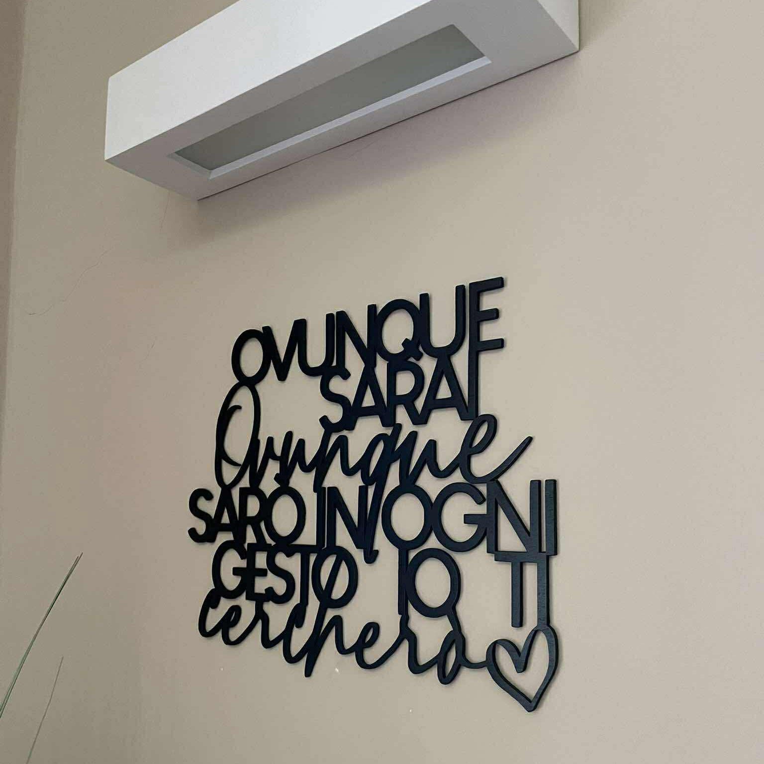 Decorazione per parete con canzone Ovunque Sarai