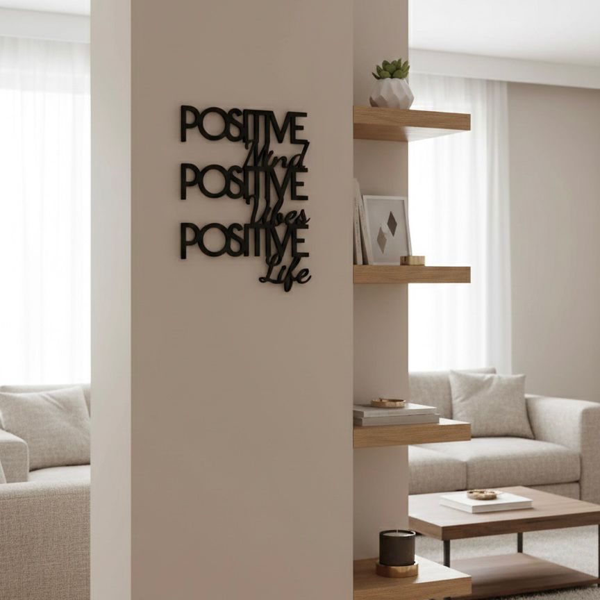 Decorazione per parete con frase Positive Mind