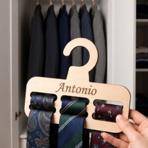 Portacravatte in Legno Personalizzato con Nome