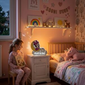 Lampada Notturna Personalizzata in Legno per Bambini
