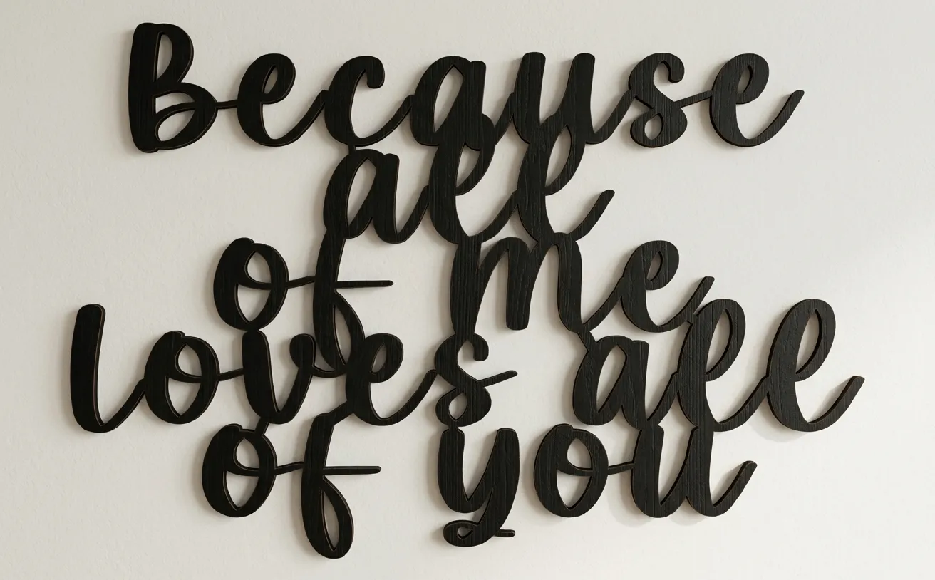 Decorazione per parete con canzone All Of Me